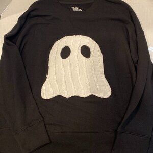 NWT XL upcycled handmade Chenille ghost sweatshirt Halloween